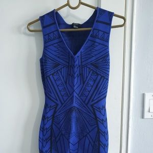 Womens Forever21 V-Neck Blue Bodycon Dress.